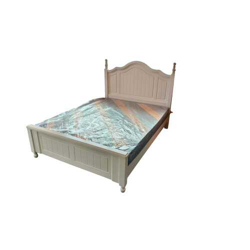 JX-8802 150X190CM  WOODEN BED, WHITE